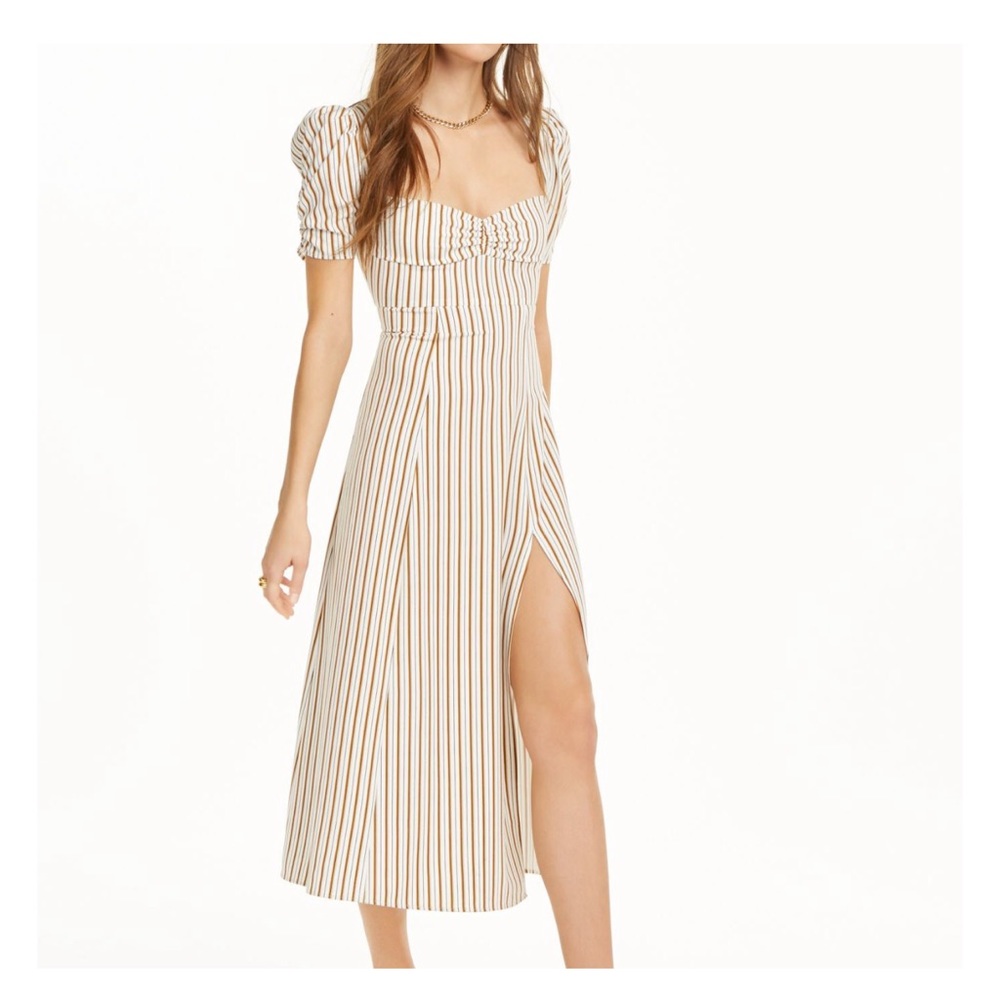 Danielle Bernstein White Slitted Short Sleeve Maxi Dress Sz 10